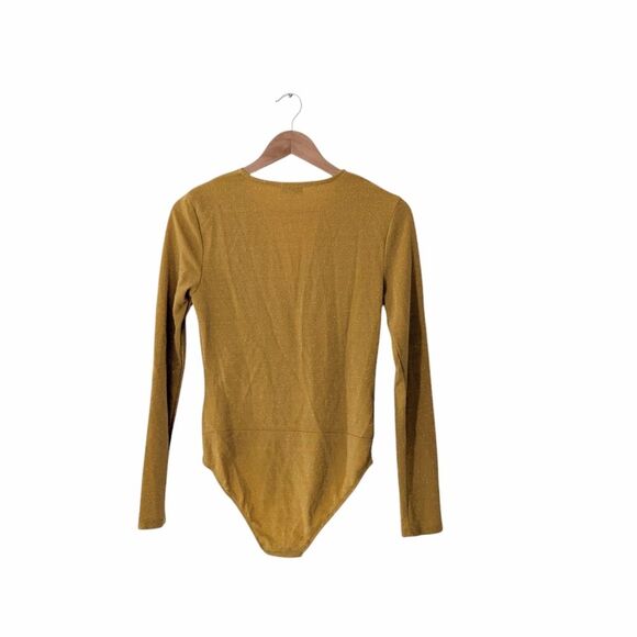 Kit + Sky Marigold Faux Wrap Long Sleeve Bodysuit - Picture 6 of 6